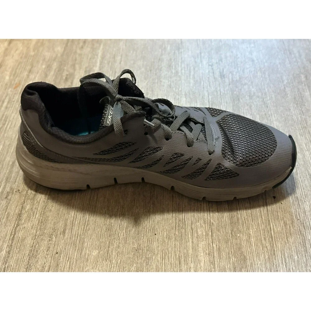 Skechers Arch Fit Mens Grey Mesh Athletic Walking Shoes Size 9
